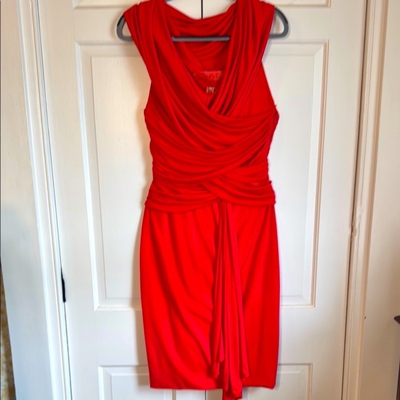 Famous Luxury Giambattista Valli NWOT Draped & Fitted Red Dress Made in Italy - Picture 3 of 12